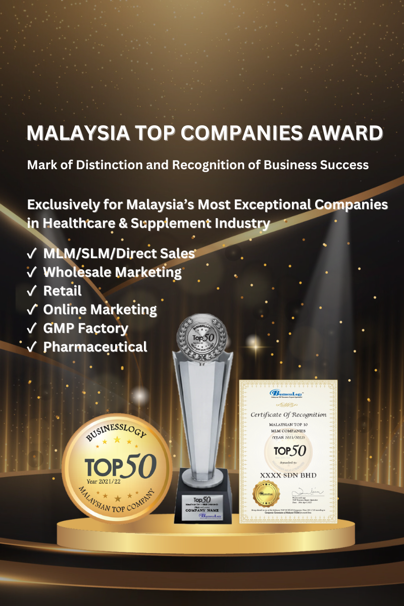 Malaysia Top Companies Award for Healthcare & Supplements Industry